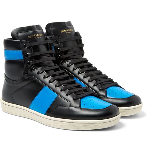 mens hightop ysl sneakers with chain|st laurent high top sneakers men.